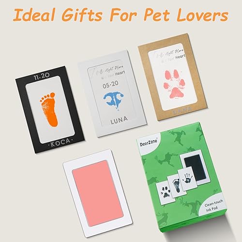 Miniatura 53 de Kit de impresión de huellas sin tinta, kit de impresión de huellas de perro, kit de impresión de nariz de perro, almohadillas de tinta de tacto Negro