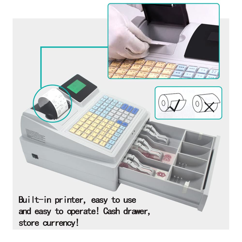 Caisse Enregistreuse Avec Caisse Et Imprimante Thermique, Caisse Enregistreuse Multifonction, Idéale Pour Le Commerce De Détail Ou L'hôtellerie, Facile à Installer Et à Utiliser,cashregister
