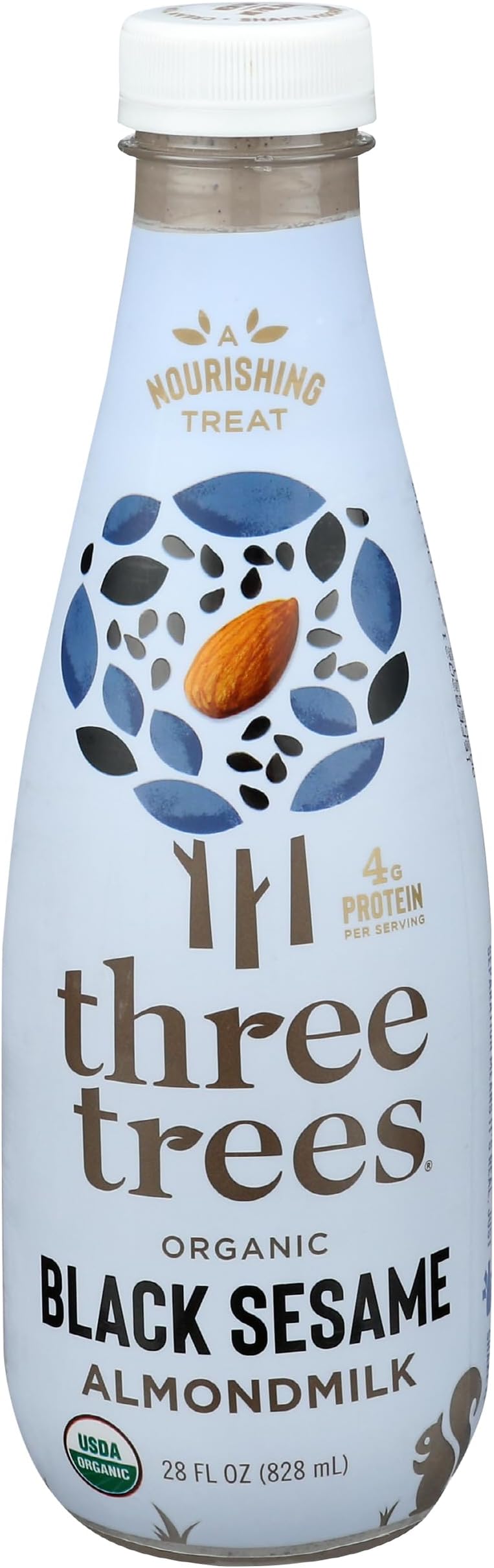 THREE TREES Organic Black Sesame Nut & Seedmilk, 28 FZ