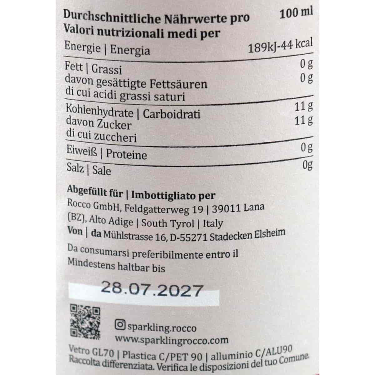 Sparkling Rocco Alkoholfreier Apfelaperitif 6×0,75L – Südtiroler rotfleischige Äpfel – Fein perlender Aperitivo aus Italien – 0,0% Vol. – Elegante Alternative zu Sekt & Prosecco
