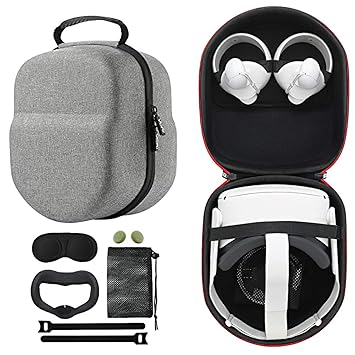 Retear Hard Carrying Case Compatible with Meta/Oculus Quest 2 VR Headset and Touch Controller Accessories, All in One VR Gaming Lightweight Portable Case, Protection Design for Home Storage and Travel