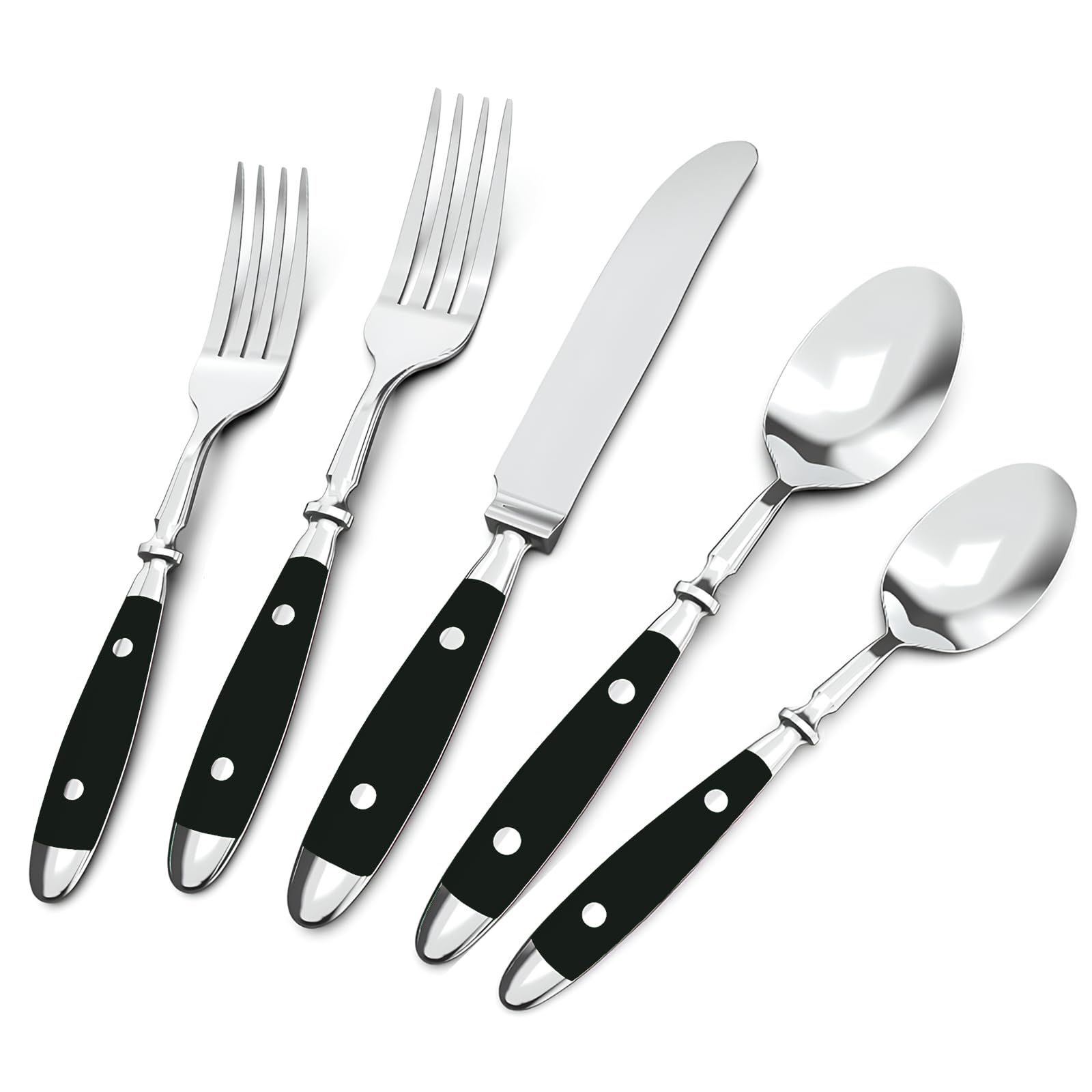 Amazon.com | QUEARI Retro 20-Piece Silverware Set, Stainless Steel