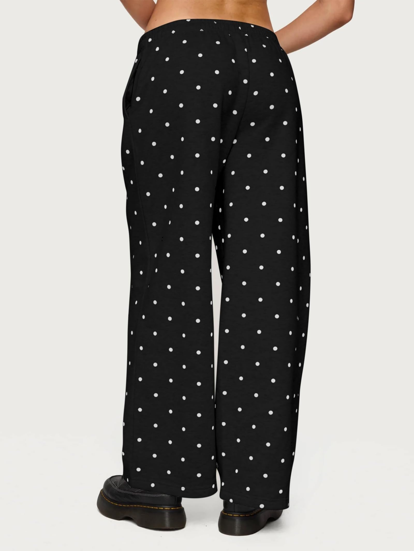 Conjunto deportivo de 2 piezas con lunares para mujer, sudadera con capucha de gran tamaño y pantalones deportivos de pierna ancha, lindos trajes casuales de entrenamiento