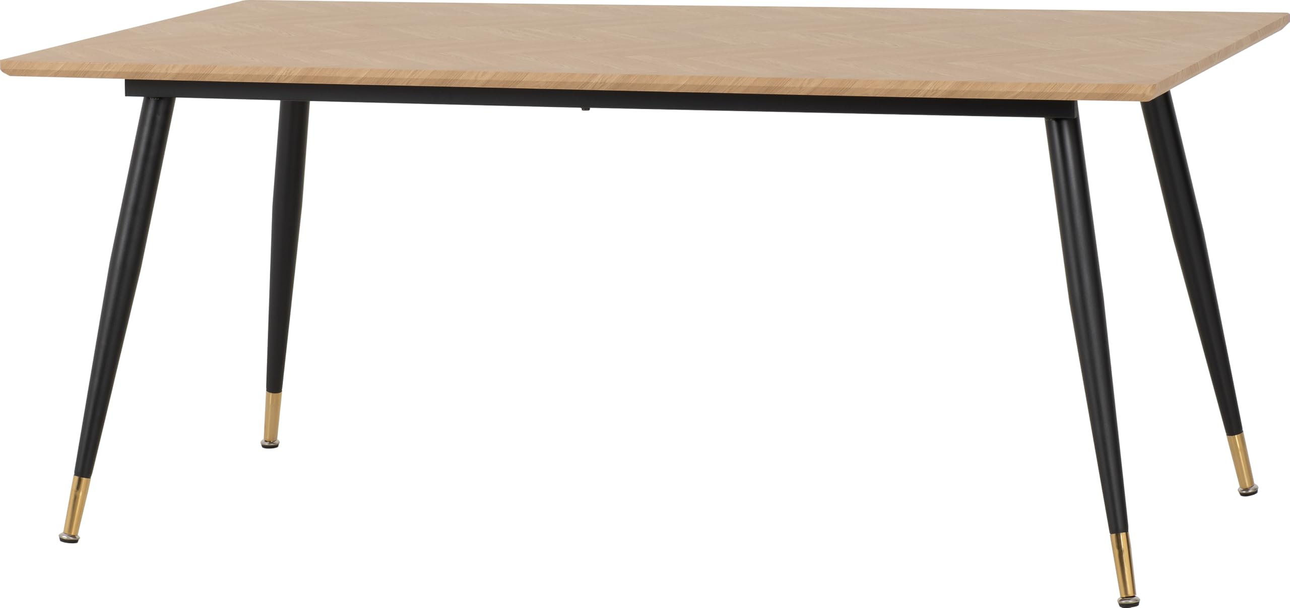 Seconique Hamilton Large Dining Table - Medium Oak Effect/Black - Brown - 180cm Wide