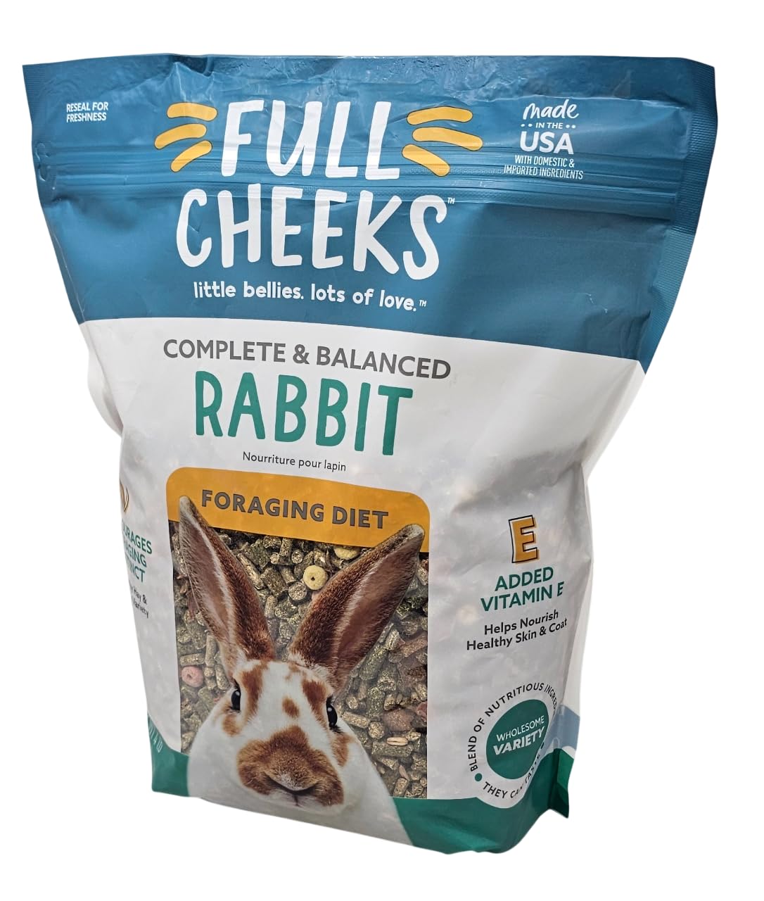 Full Cheeks Rabbit Foraging Diet Pellet Food, 4 Pounds