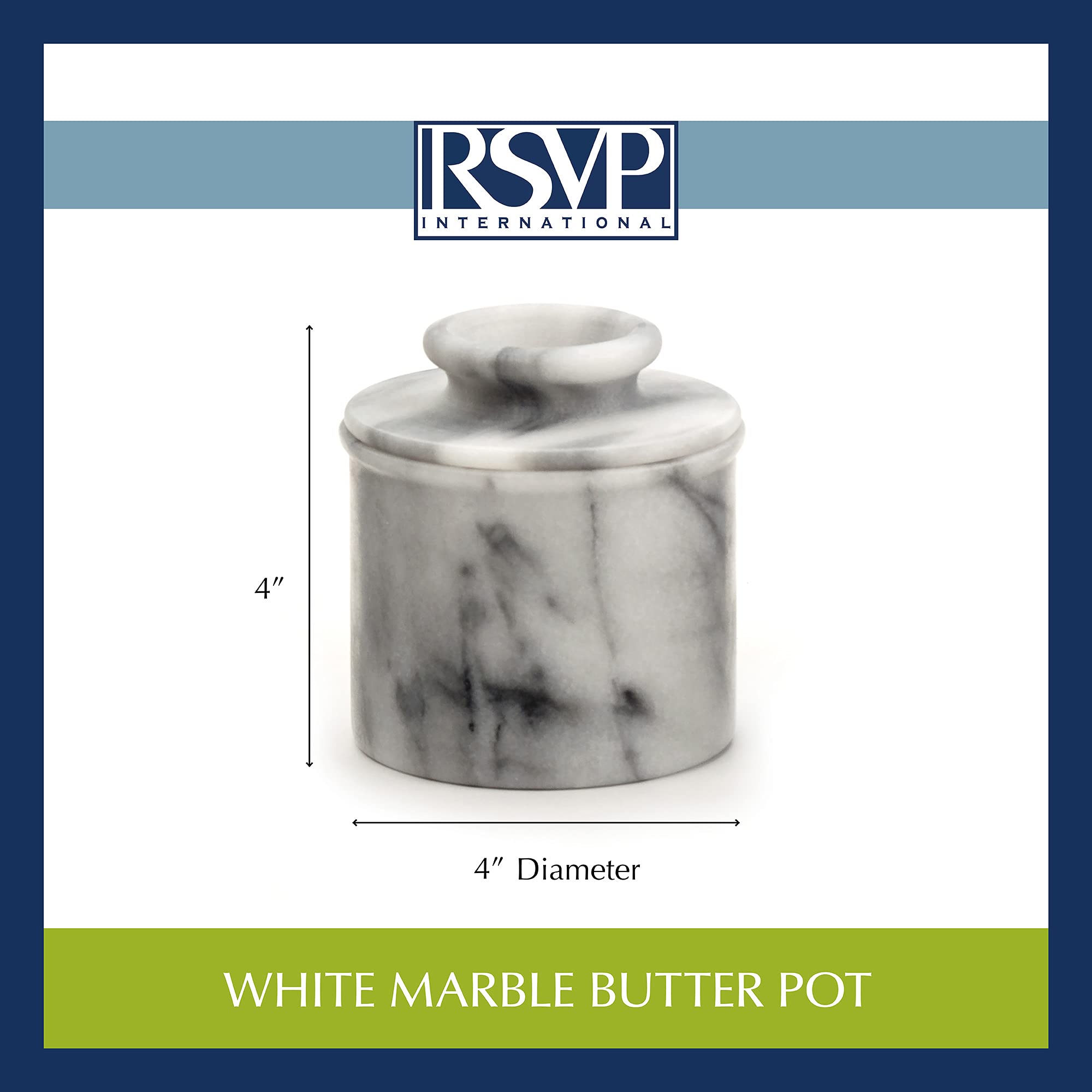 RSVP International (WMBP) Beurrier en grès, marbre blanc