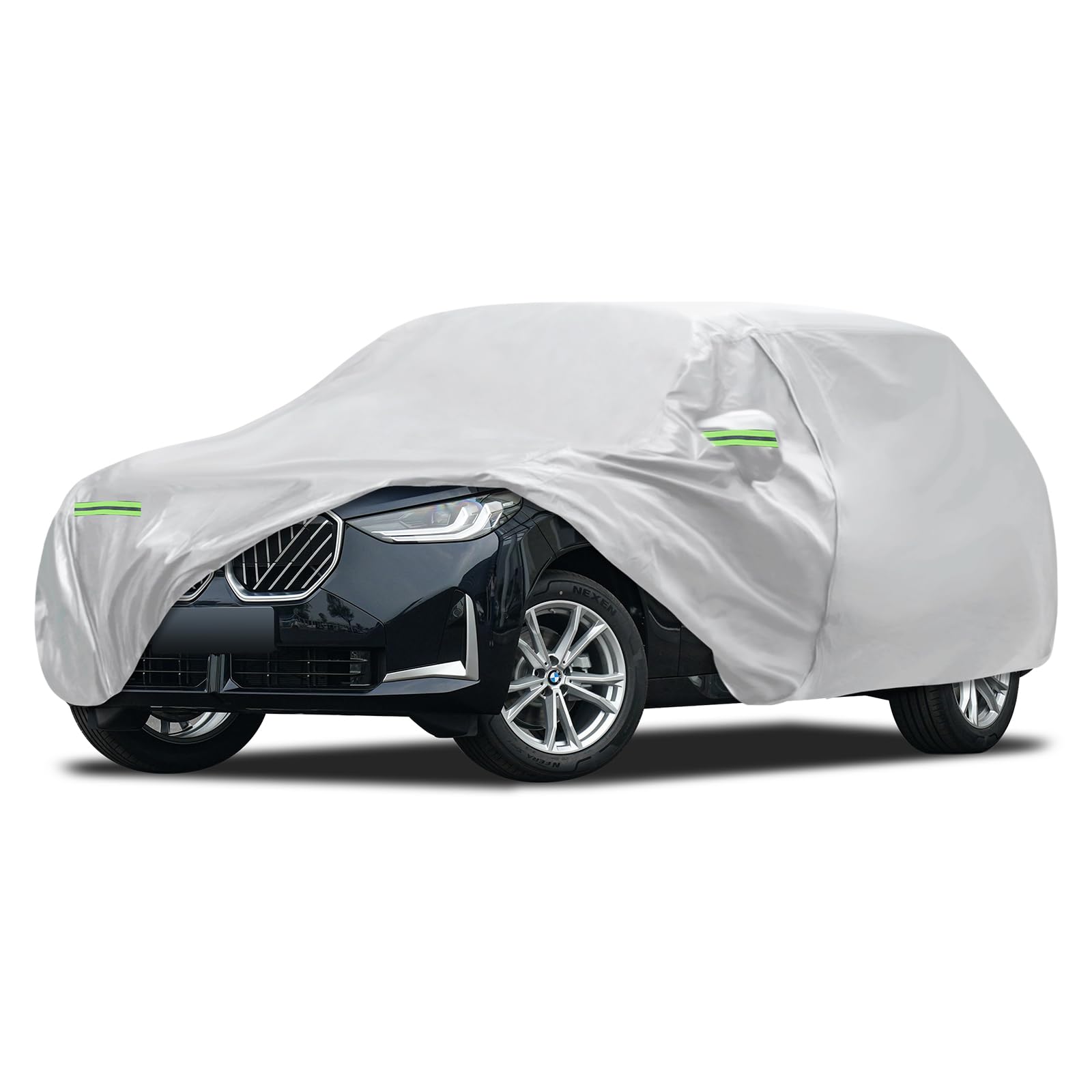 Car Cover Fit for BMW X3/X3 M 2011-2026, Migaven Waterproof Full Exterior Cover Sun Rain Protection with Door Zipper and Cotton Lining, Silver