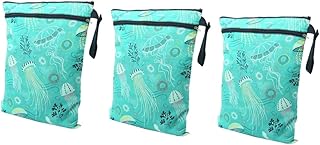 ibasenice 3 Pçs Saco De Armazenamento De Viagem Sacos De Fraldas Do Bebê Sacos Organizadores Para Viagem Saco Molhado Saco Molhado De Viagem Sacos Secos Molhados Impresso Zíper Bolsa De