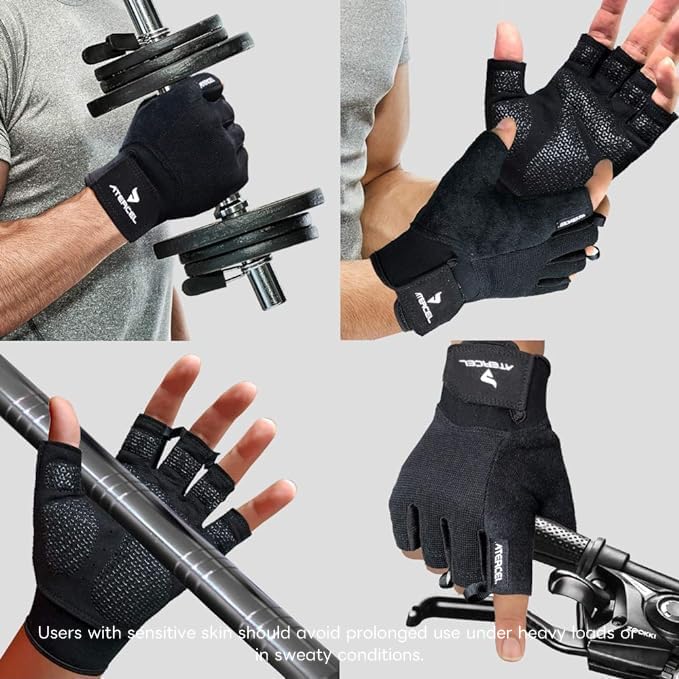 Image of ATERCEL Workout Gloves for Men and Women, Exercise Gloves for Weight Lifting, Cycling, Gym, Training, Breathable and Snug fit