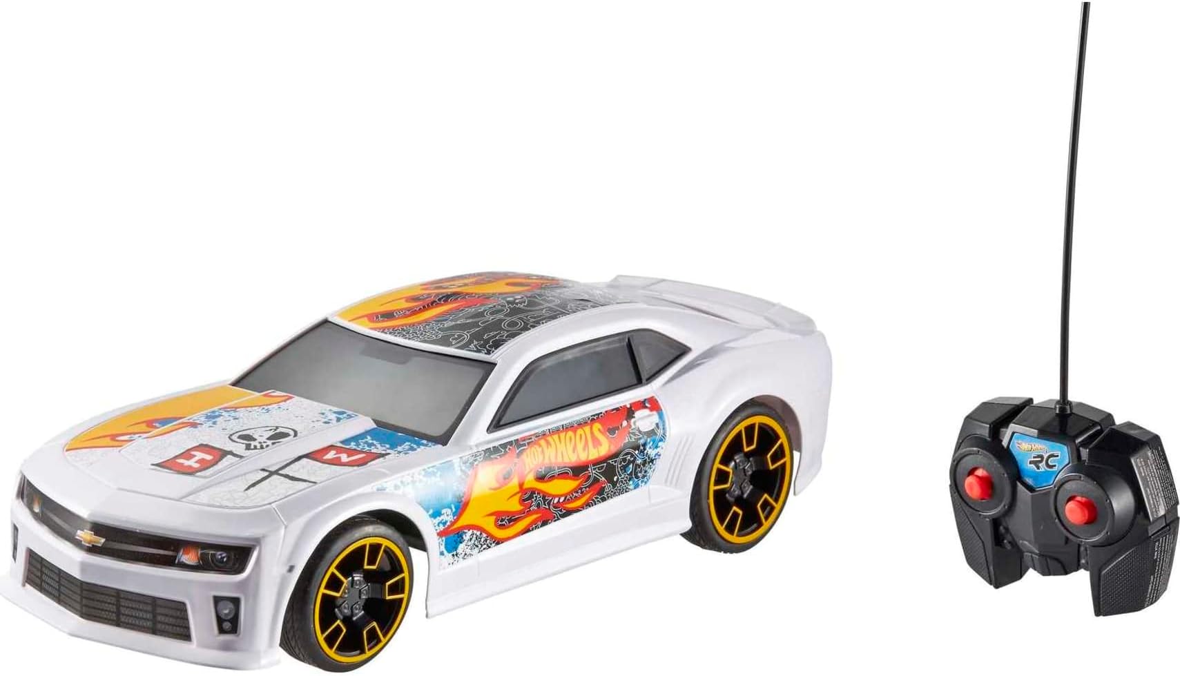 Toy Car RC, Remote-Control with Full-Function, White ZL1 Camaro, Team, High-Performance Engine, 2.4 GHz with Range of 65 feet