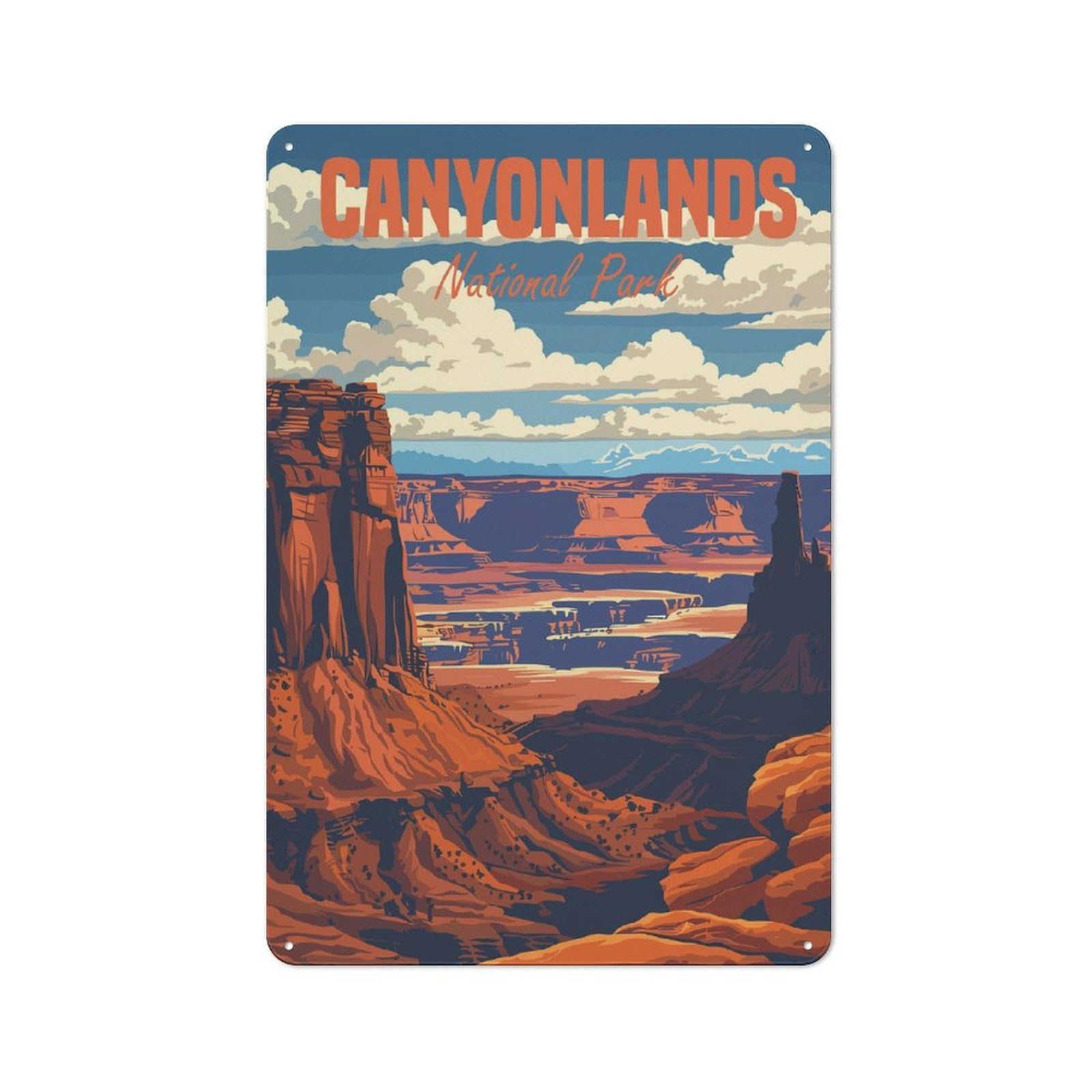 Junmoney Canyonlands National Park Rustic Metal Plaque 30X20cm For Dining Room Or Kitchen, A Housewarming Gift For Dining Room Decor Fans