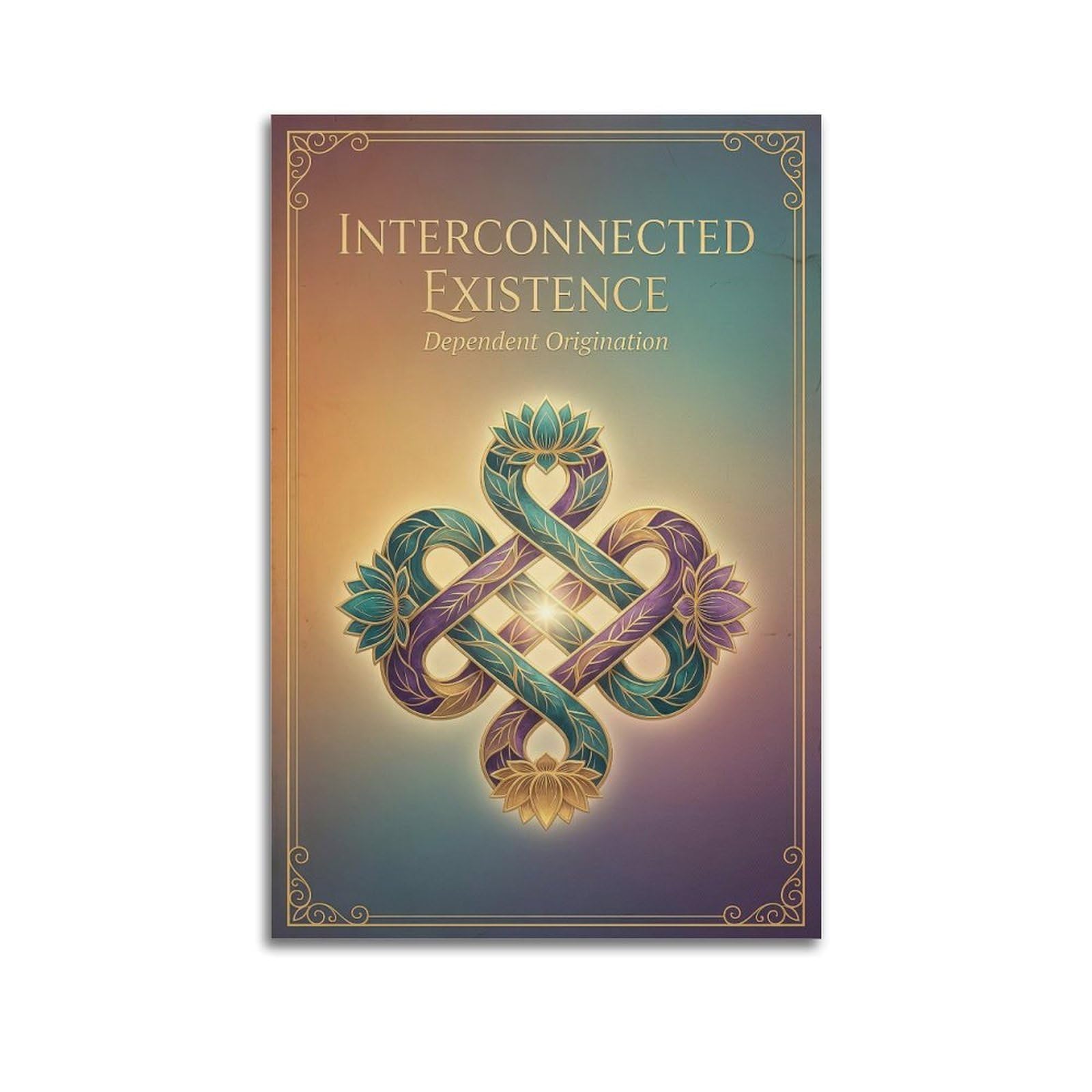 OKNGB Buddhist Dependent Origination Poster Endless Knot Wisdom Decorative Painting Canvas Art Picture 20x30inch(50x75cm)