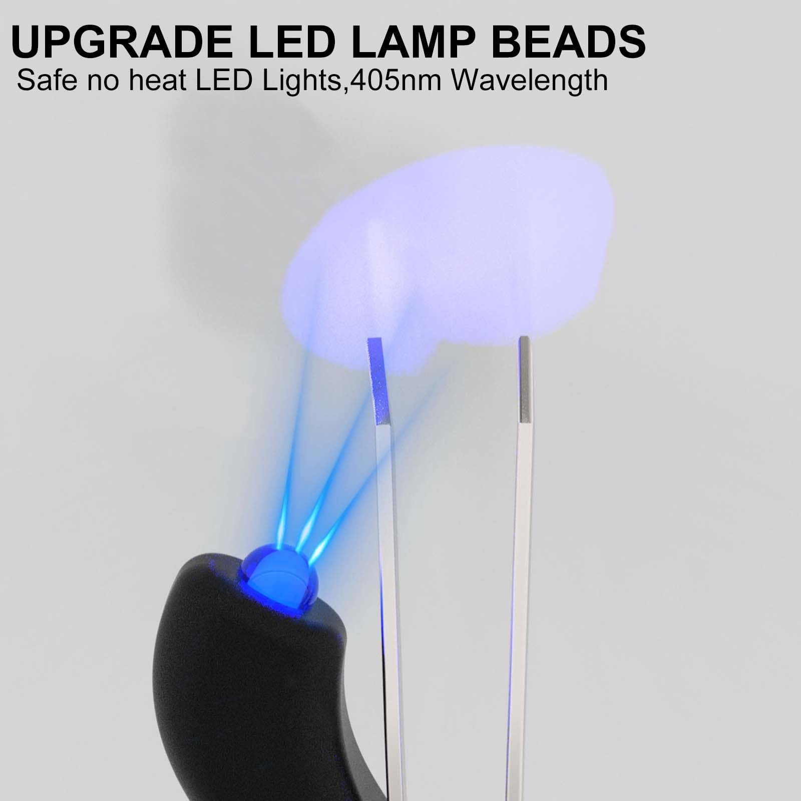 Mały zestaw lampy do rzęs i pęsety, lekka pęseta z lampą utwardzającą, ochrona przed poparzeniem, odliczanie 4S, pasuje do wszystkich typów rzęs (5pcs)