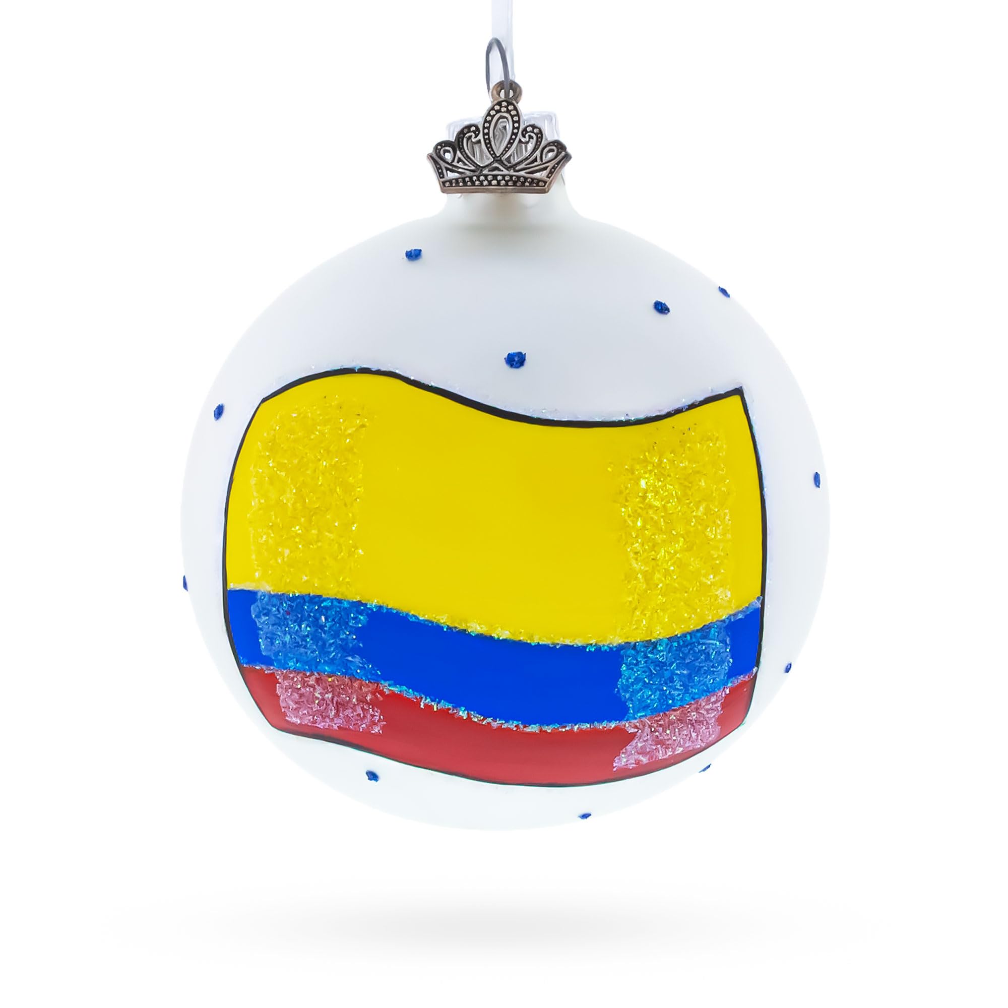 Décoration de Noël Drapeau de Colombie en boule de verre pour sapin familial