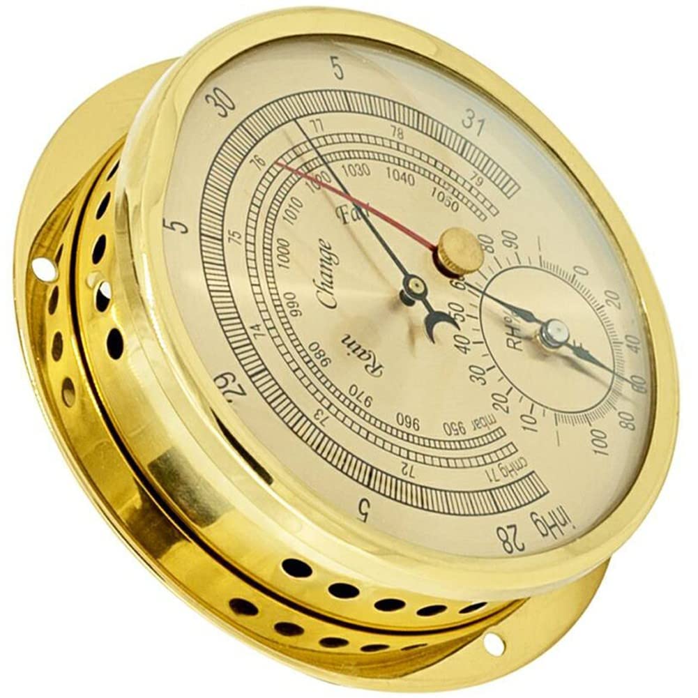 Barometer, 6 Zoll/15 cm Aneroid-Barometer, 3-in-1-Gerät zur Messung von Luftfeuchtigkeit, Temperatur und Luftdruck, for Navigation Luftfahrt