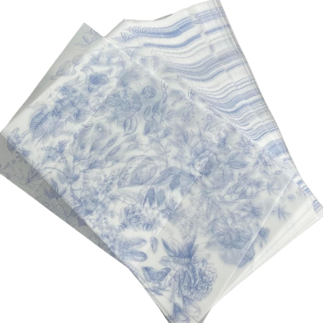 Zaproszenie na ślub Kartki welinowe, opaski z niebieskimi kwiatami odpowiednie do zaproszenia ślubnego 5 x 7(20pcs)