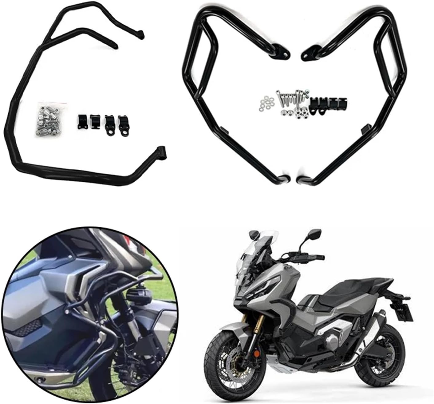 X ADV750 Motorcycle Crash Bar Frame Engine Protection Guard Bumper Protector Accessories Compatible with X-ADV 750 XADV750 2021-2024(A 1 Set Crash Bar)