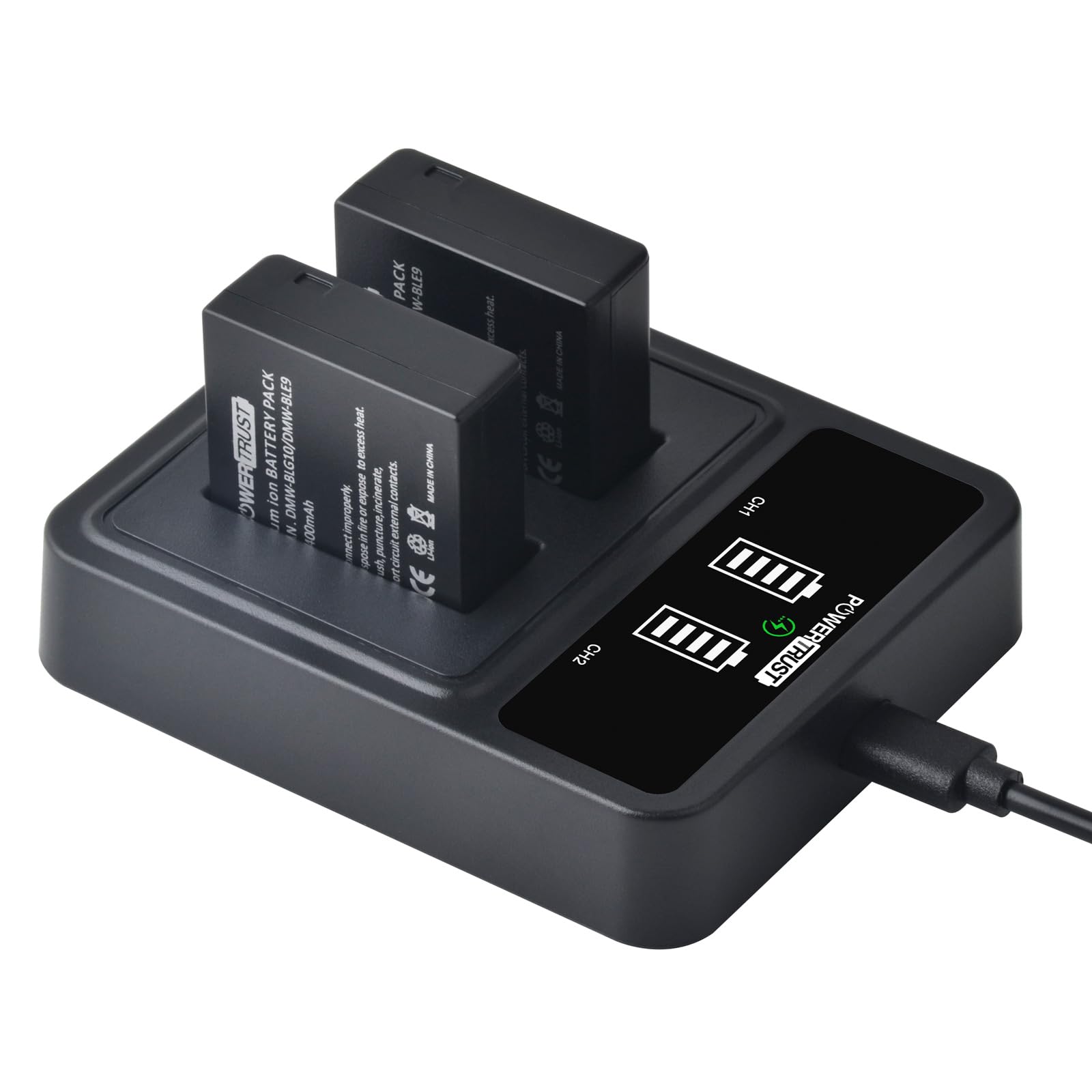 2pcs DMW-BLG10 DMW-BLE9 DMW-BLG10E Akku und LED-Doppelladegerät für Panasonic Lumix DMC-ZS60, DMC-ZS100, DMC-LX100, DMC-GF3,GF5,GF6,DMC-GX7,DMC -GX85,GX80,DC-TZ90,TZ95,TZ99