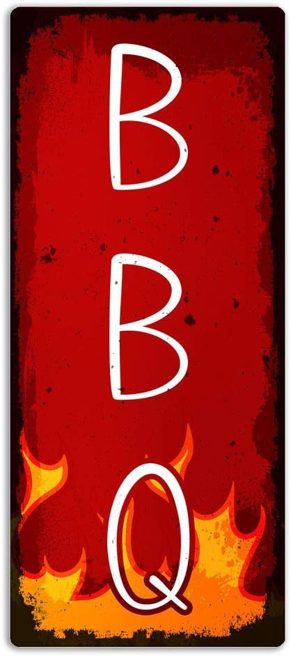 Joycenie New Metal Aluminum Sign BBQ Art Barbecue Garden Party Beer Man Cave Decor Novelty Art Sign for Indoor Outdoor Wall Decoration Tin Sign 6x12 Inch
