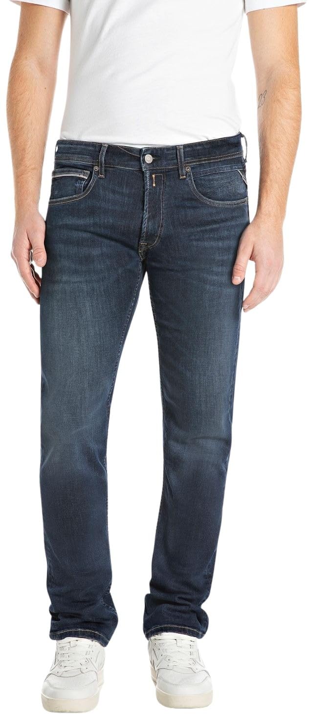 Replay Men's Jeans Grover Power Stretch, Dark Blue 007 (Blue), 31W/32L, 007 Dark Blue, 31 W/32 L