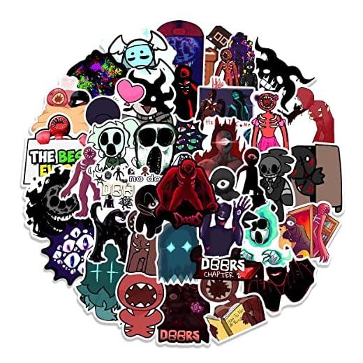 Doors Roblox Figure Aufkleber Doors Roblox Figure Sticker Set 50 Stück Niedlich Deko für Auto Laptop Skateboard Fahrrad Moped Motorrad Fahrrad Computer,Geeignet für Erwachsene Kinder