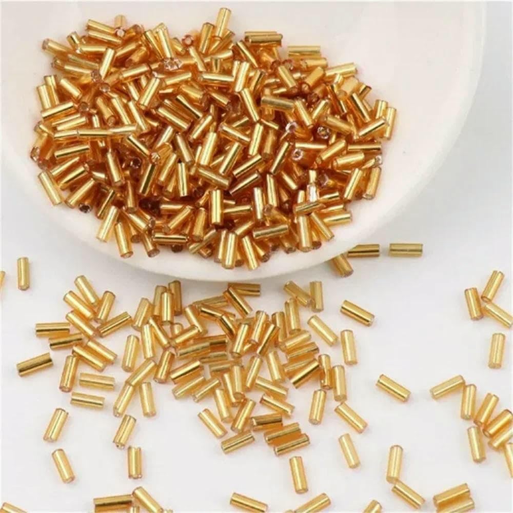 Cuentas de tubo rellenas de plata de 2 x 2 mm, 2 x 4,0 mm y 2 x 6 mm, cosidas a mano, cuentas de arroz, accesorios para pulseras hechas a mano, venta al por mayor. - dorado 3-2 x 4,0 mm (20 000 un