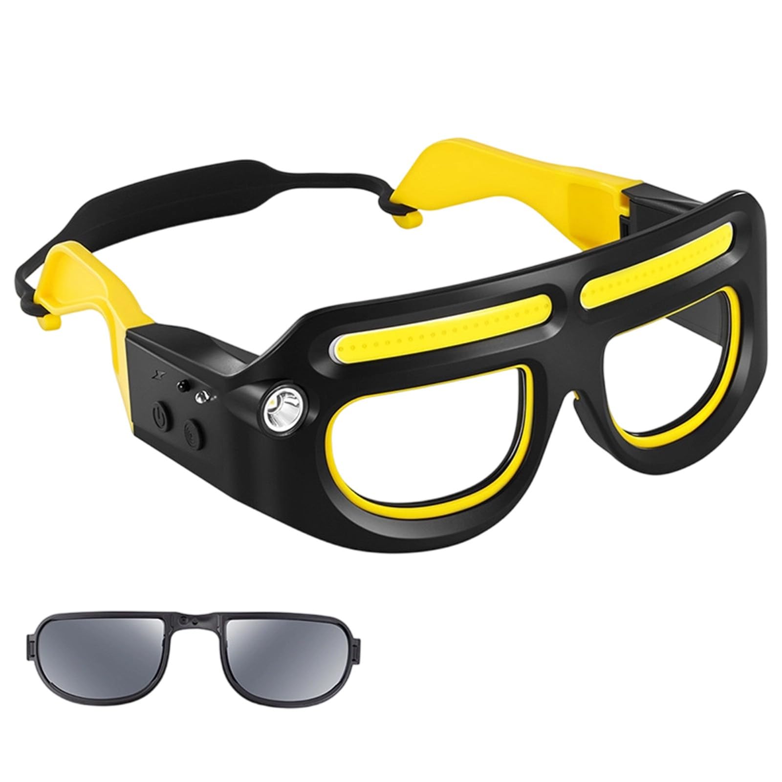 Gafas de seguridad LED con brillo ajustable, gafas versátiles para ciclismo, correr, pesca, senderismo y trabajo, mejoran la visibilidad nocturna y la protección