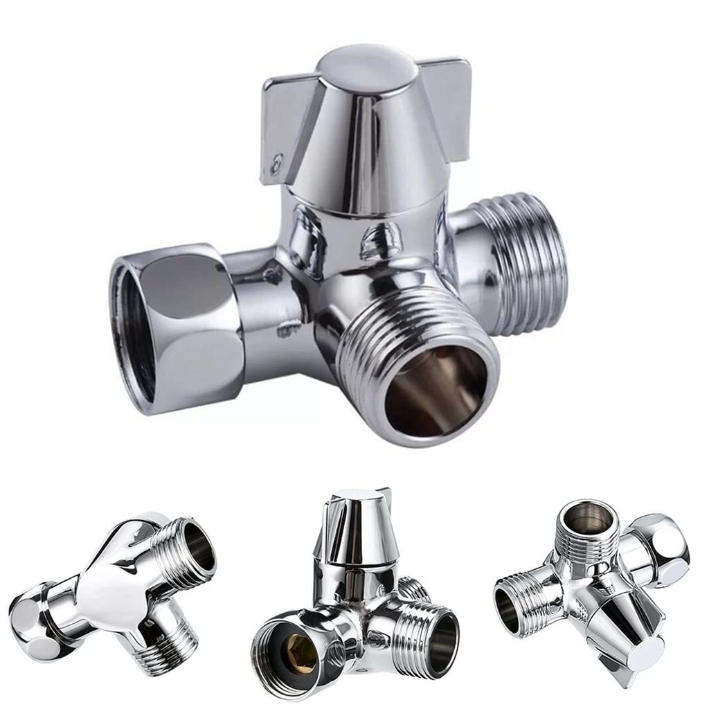 Válvula Desviadora De Grifo Fregadero Salida 3 Vías 1/2 ", Adaptador En T, Separador Agua, Divisor Manguera Ducha