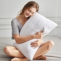 Vista 3 de NTCOCO Juego de 2 almohadas de espuma viscoelástica trituradas para dormir, tamaño Queen, con almohada hipoalergénica extraíble lavable para dormir