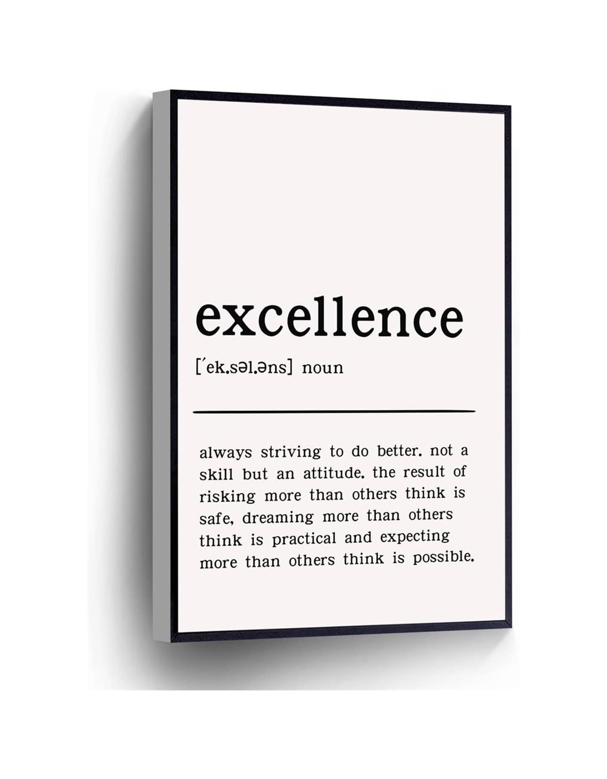 Kcdfdvjfbm Unframed Definition Wall-Art Excellence Canvas Print Motivational Quote Psychology Print For Home Office School Decor(,16X24inch(40X60cm))