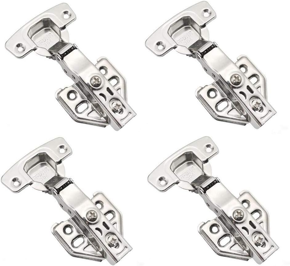 4PCS Door Hinges, Hydraulic and Spring Damping Concealed Door