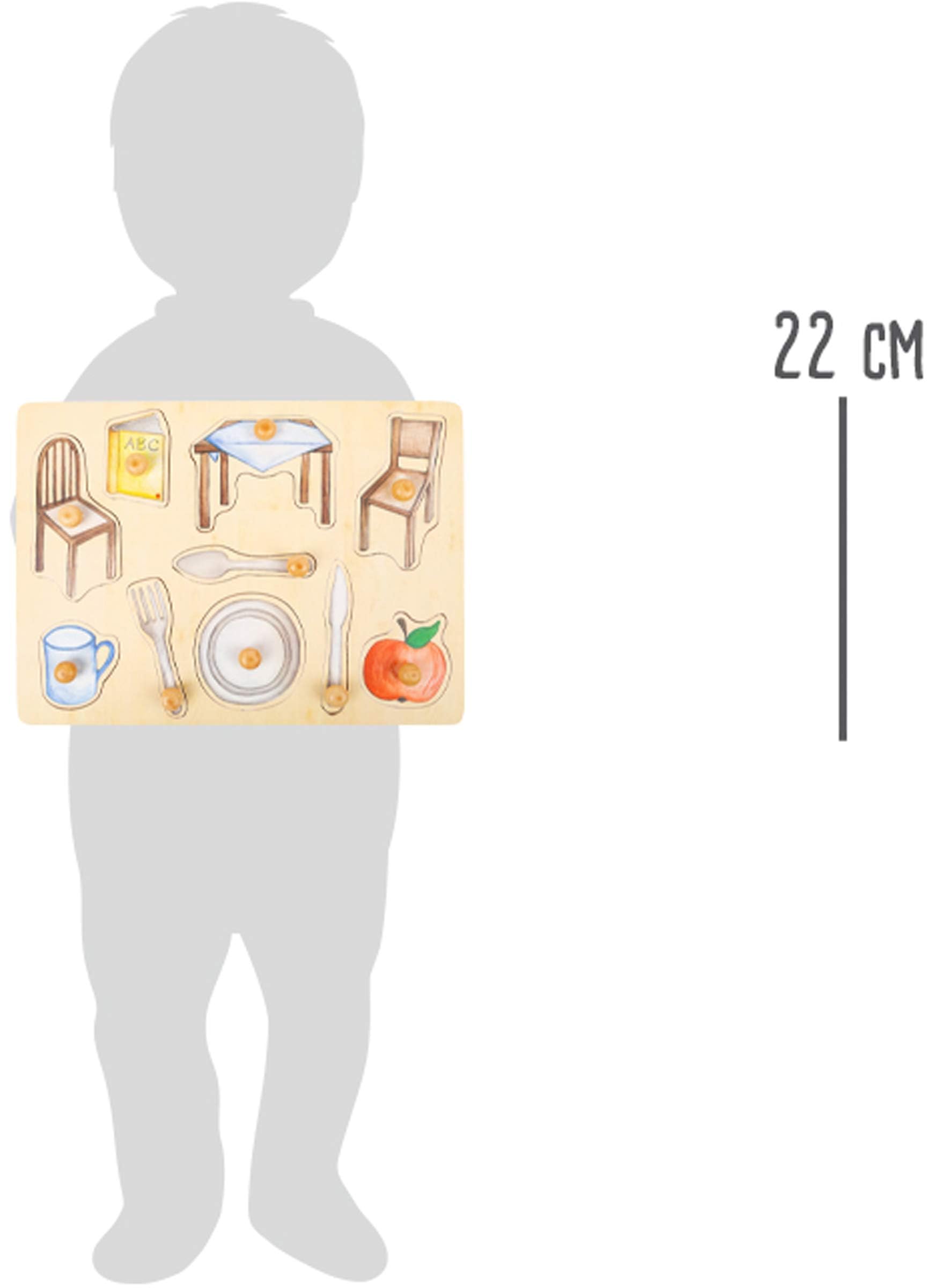 Small Foot 11502 Puzzle Oggetti della Vita Quotidiana Legno, con Vari Motivi dettagliati, a Partire dai 12 Mesi