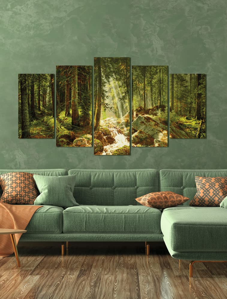 Schipper 609450832 Dipingere con i Numeri – La Nostra Foresta – Dipingere Immagini per Adulti, compresi pennelli e Colori acrilici, 5 Immagini, Master Class Polittico Professionale, Edition, 132 x 72