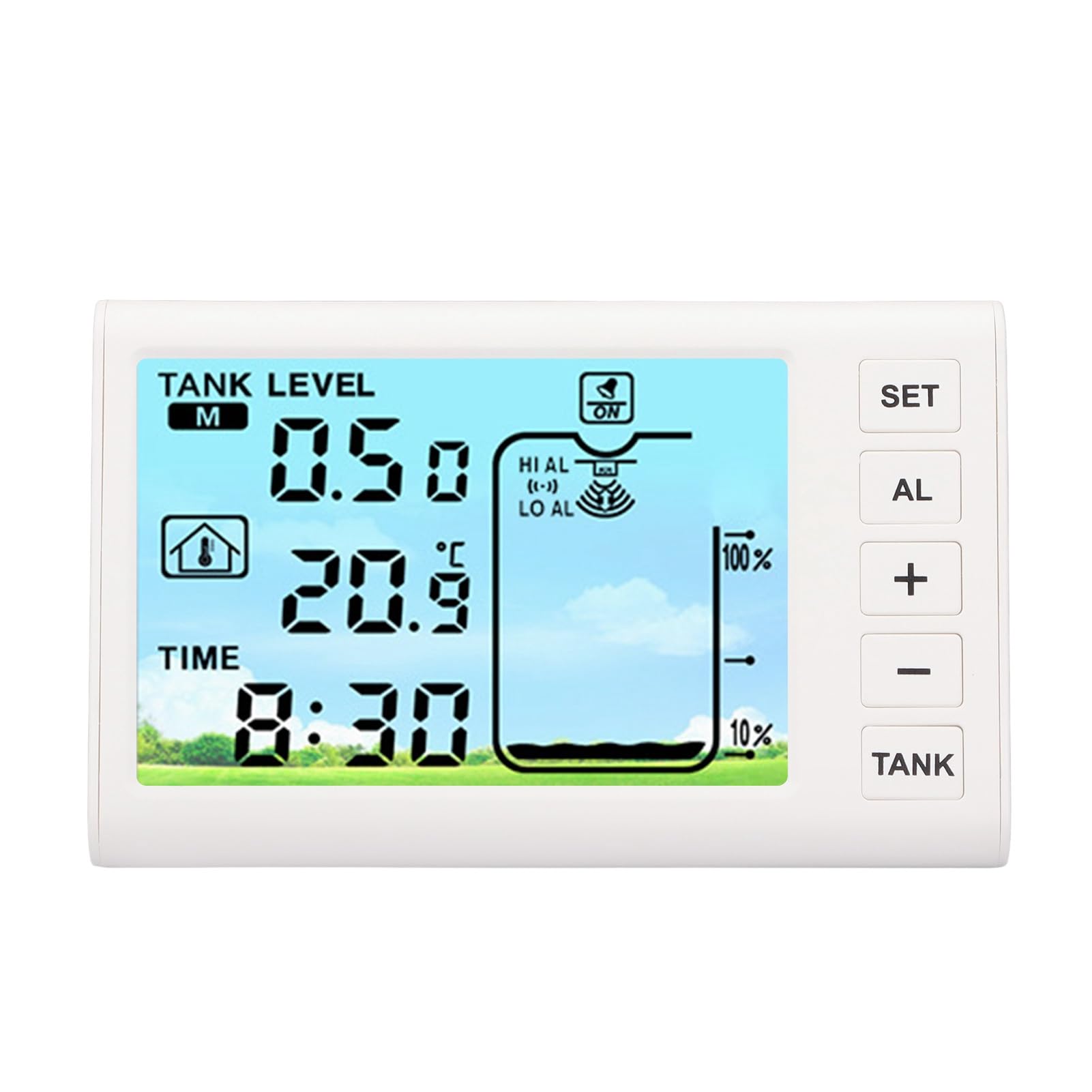 Cosiki Sensor Ultrasónico de Nivel de Líquido Transmisor Receptor Inalámbrico Eficiente para Uso Doméstico Pantalla Digital de 4,3 Pulgadas para Monitoreo del Nivel del Tanque de Agua