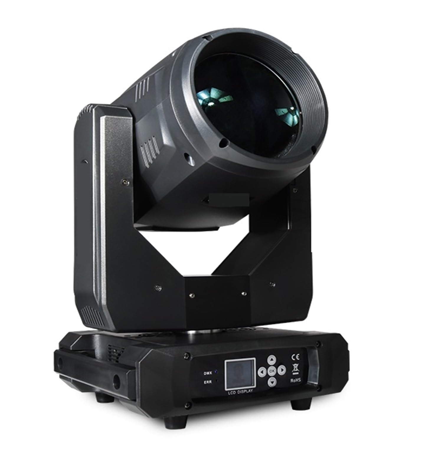 Luz de escenario para DJ, 1 bombilla de haz de 350 W, cabezal móvil, iluminación con 8 + 16 + 24 prismas, efecto escarcha for DJ, discotecas, bodas, bares, conciertos y teatros Luces ascendentes para