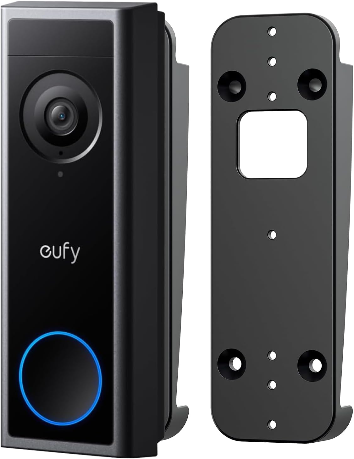 Vinyl Siding Mount For AOSU Video Doorbell Camera, Vinyl Siding Holder Only Apply For 4" Standard Vinyl Siding, Adjustable Angle Doorbell Wedge Mounting Bracket (Video Doorbell Sold Separately),Black