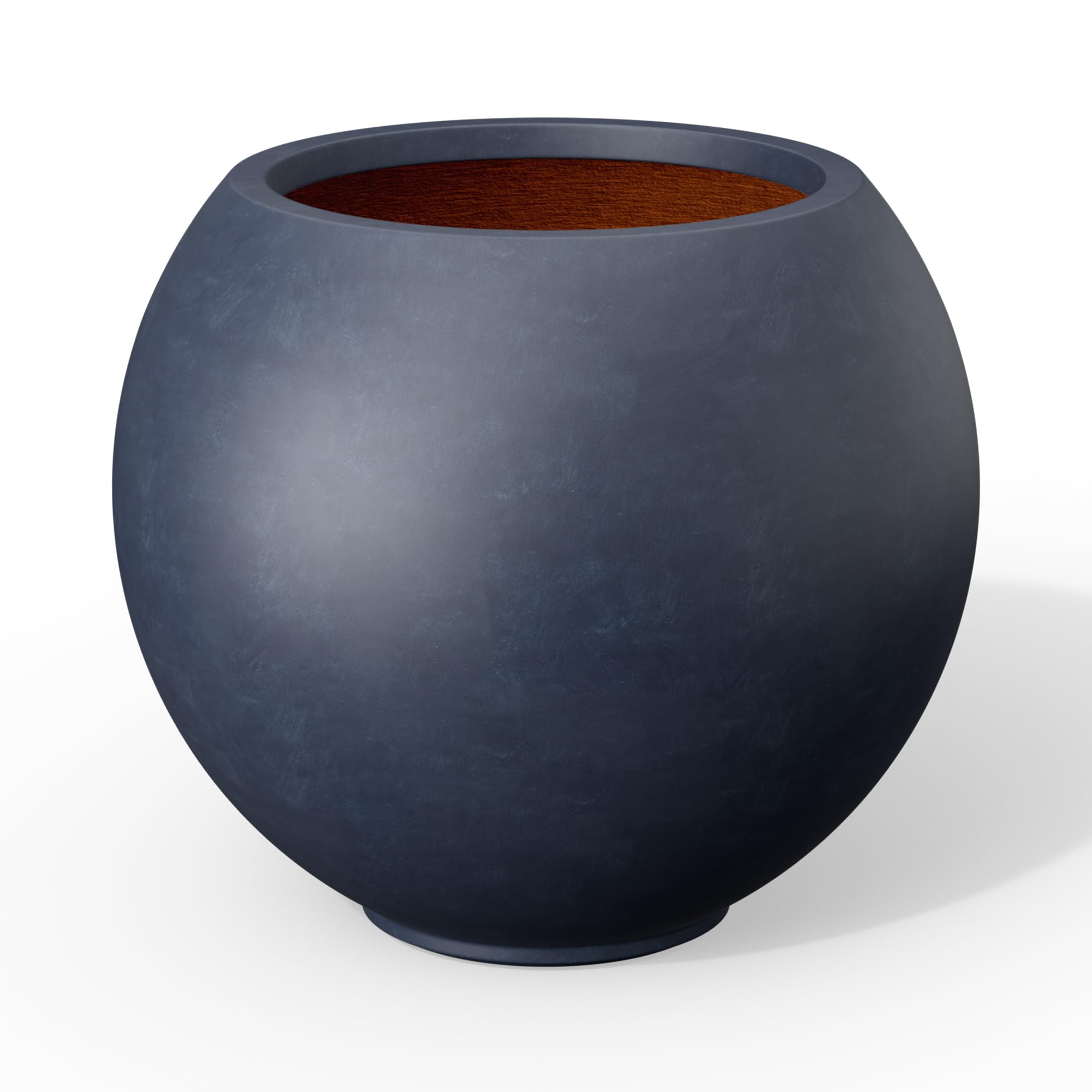 Kante Round Concrete Planter, Charcoal, 11" Dia x 9.4" H