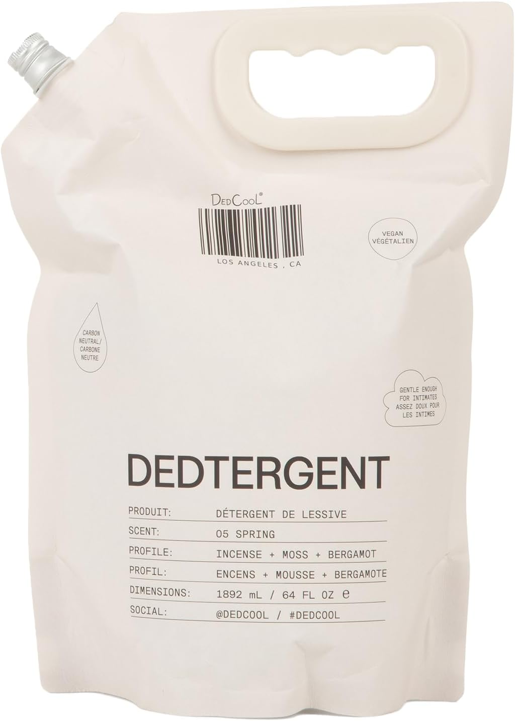 DedCool Liquid Laundry Detergent | 05 Spring | Fresh Floral Scent | Stain-Removing Formula | Infused with Natural Essential Oils | Non-Toxic | 120 Washes | 64 fl oz