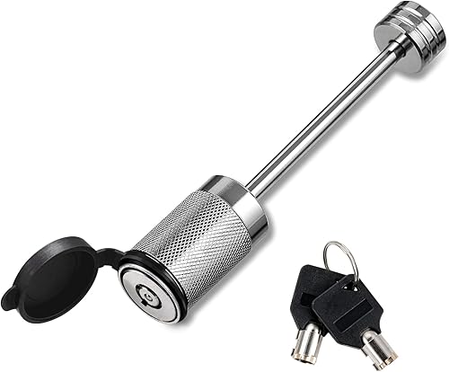 CZC AUTO Bloqueo de acoplador de remolque de 1/4 pulgadas de diámetro, 3-3/8 pulgadas de diámetro, bloqueo de lengüeta de remolque que se adapta a