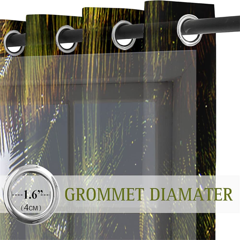 Surwin Gardinen Mit 3D Löwenzahn Druck - Weiße Vorhänge 140x244cm