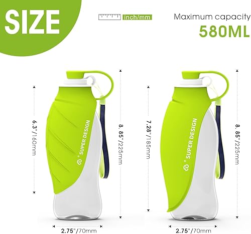Miniatura 6 de SUPERDESIGN Botella de agua para perro, botella de agua portátil para perros pequeños a grandes, botella de agua de viaje para perros a prueba de