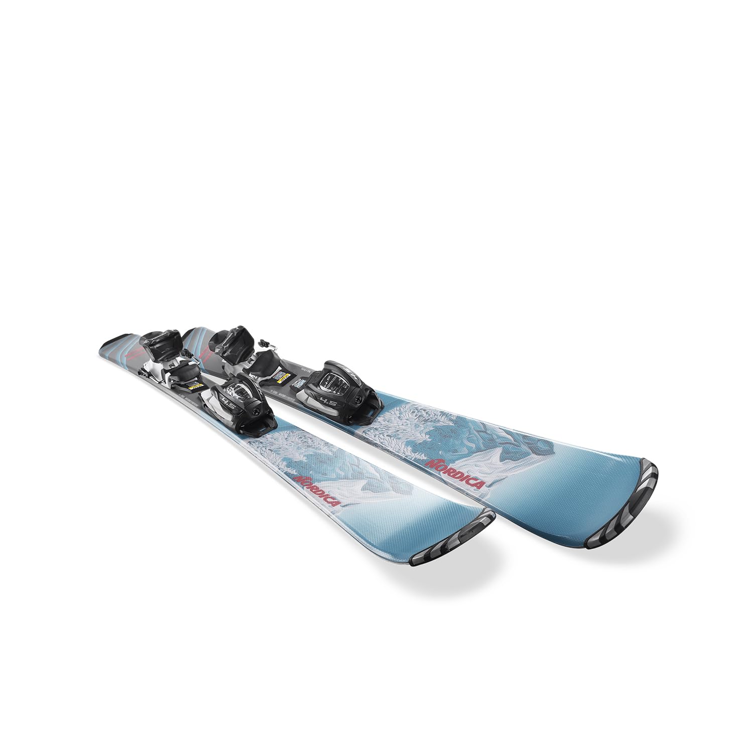nordica - Pack de esquí Team G Fdt (110-140) + fijaciones Jr 7.0 Fdt Azul Niño - Talla 120 - Azul