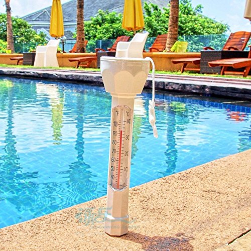 Large Floating Pool Thermometer Aquatix Pro Premium Water Temperature Thermometers with String, Shatter Resistant, for Outdoor & Indoor Swimming Pools, Spas, Hot Tubs, Aquariums & Fish Ponds (1)