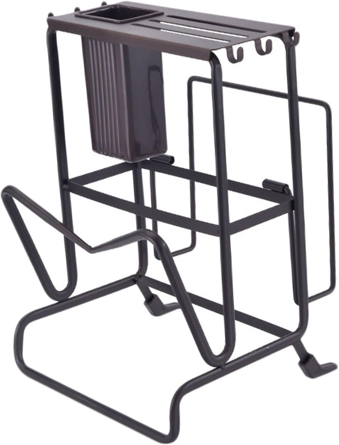 KICHOUSE Multifunctional Kitchen Storage Rack Chopping Board Holder Cutter Organizer for Utensils Knives and Pot Lids Practical and Sturdy Design for Home and Restaurant Use Black