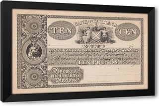 ArtDirect Bank of Scotland ten pound note (1820-1829) Custom Framed Art Print Giclee Print or Canvas Options with Various Sizes and Customization by Perkins & Heath