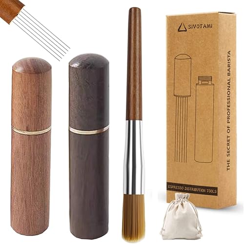 Miniatura 1 de WDT Herramientas de distribución juego de 2 agitadores de café expreso con 6 agujas de acero inoxidable de 0024in juego de agitadores de mano