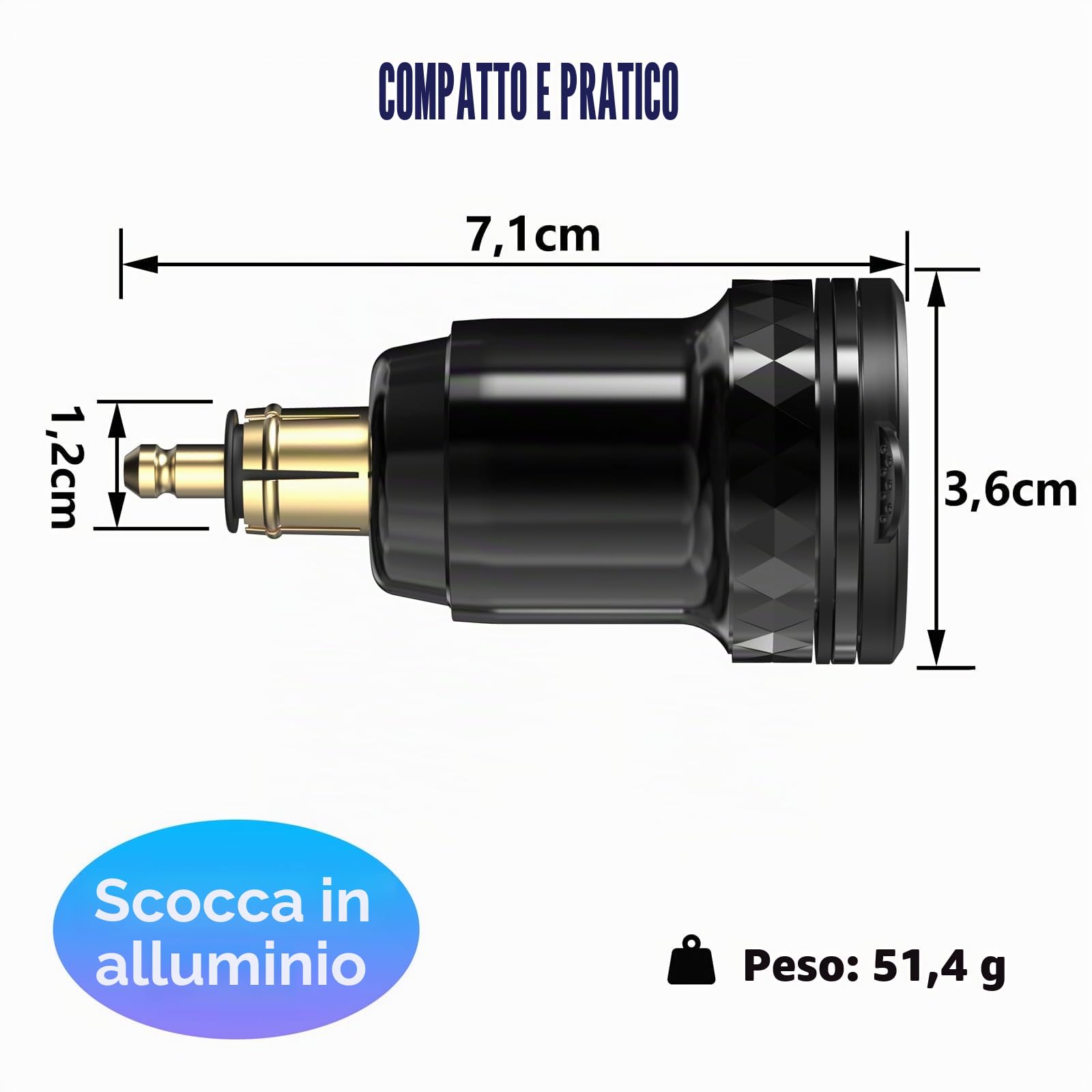 Qidoe QC 3.0 Presa Din a USB per Moto BMW: Metallo Doppio USB Presa Din Adattatore Impermeabile con Display Voltmetro Ricarica Rapida per 12-24 Volt Motocicli Europei Ducati/Triumph/BMW