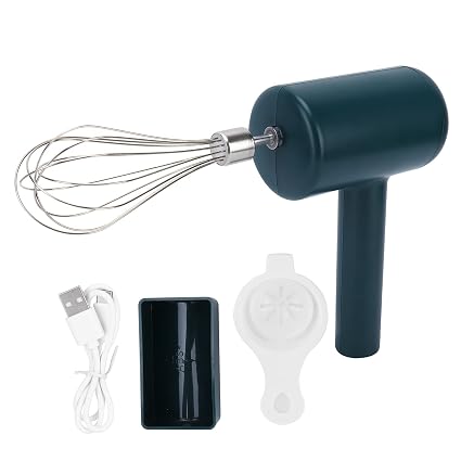 Kitchen Handheld Mixer, One?Touch Whipping Hand Mixer Egg Beater 3?Gears Multifunctional Detachable USB Charging for Kitchen for Home