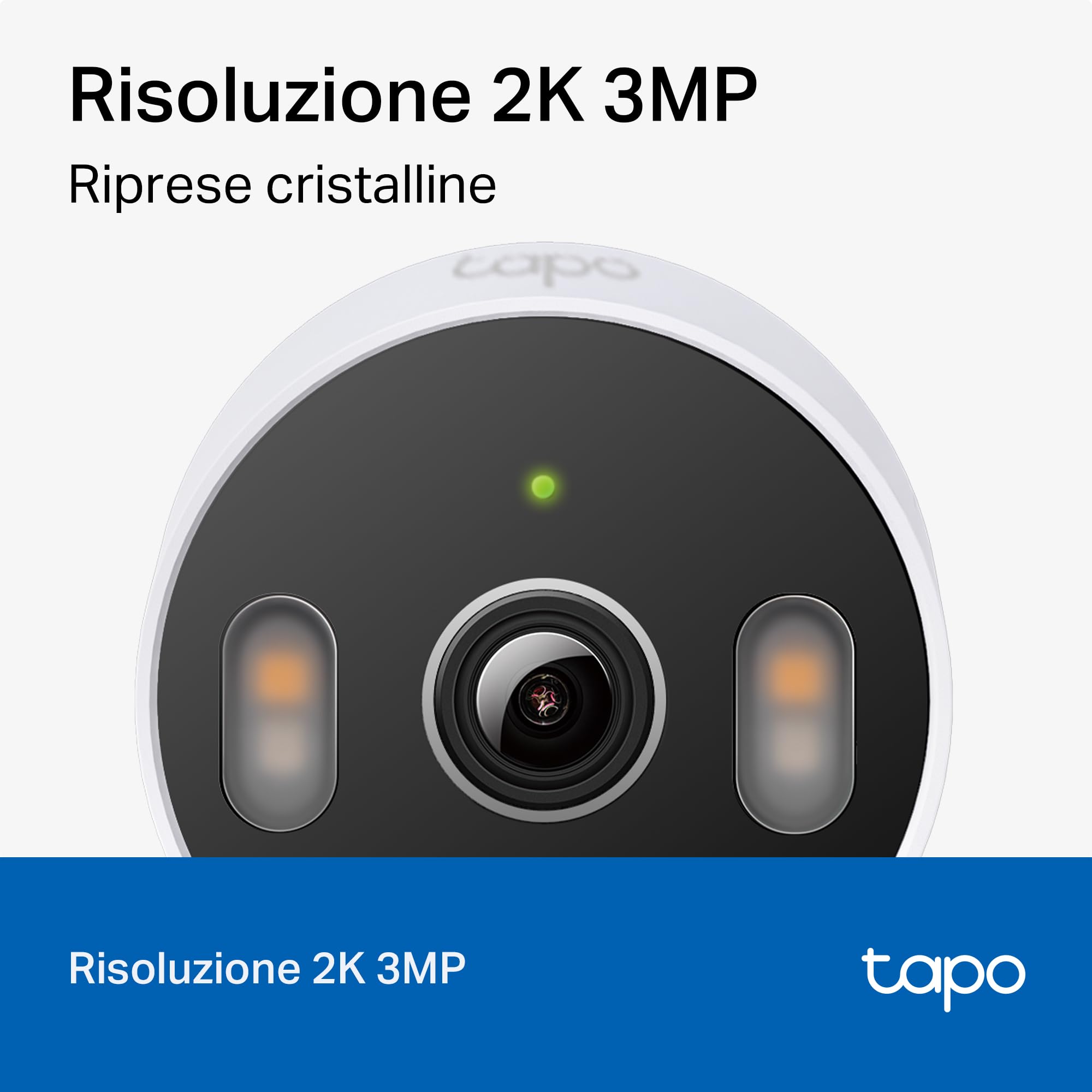 Tapo C113 Telecamera WiFi Esterno 2K 3MP, IP65, Visione Notturna a Colori con Spotlight, Rilevamento Smart AI, Audio Bidirezionale, Allarme Sonoro e Luminoso, Compatibile con Alexa