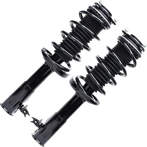 Miniatura 3 de Detroit Axle - Nudillos de dirección delanteros con bujes + puntales rápidos con montaje de resorte helicoidal de repuesto para Honda Civic Sedan